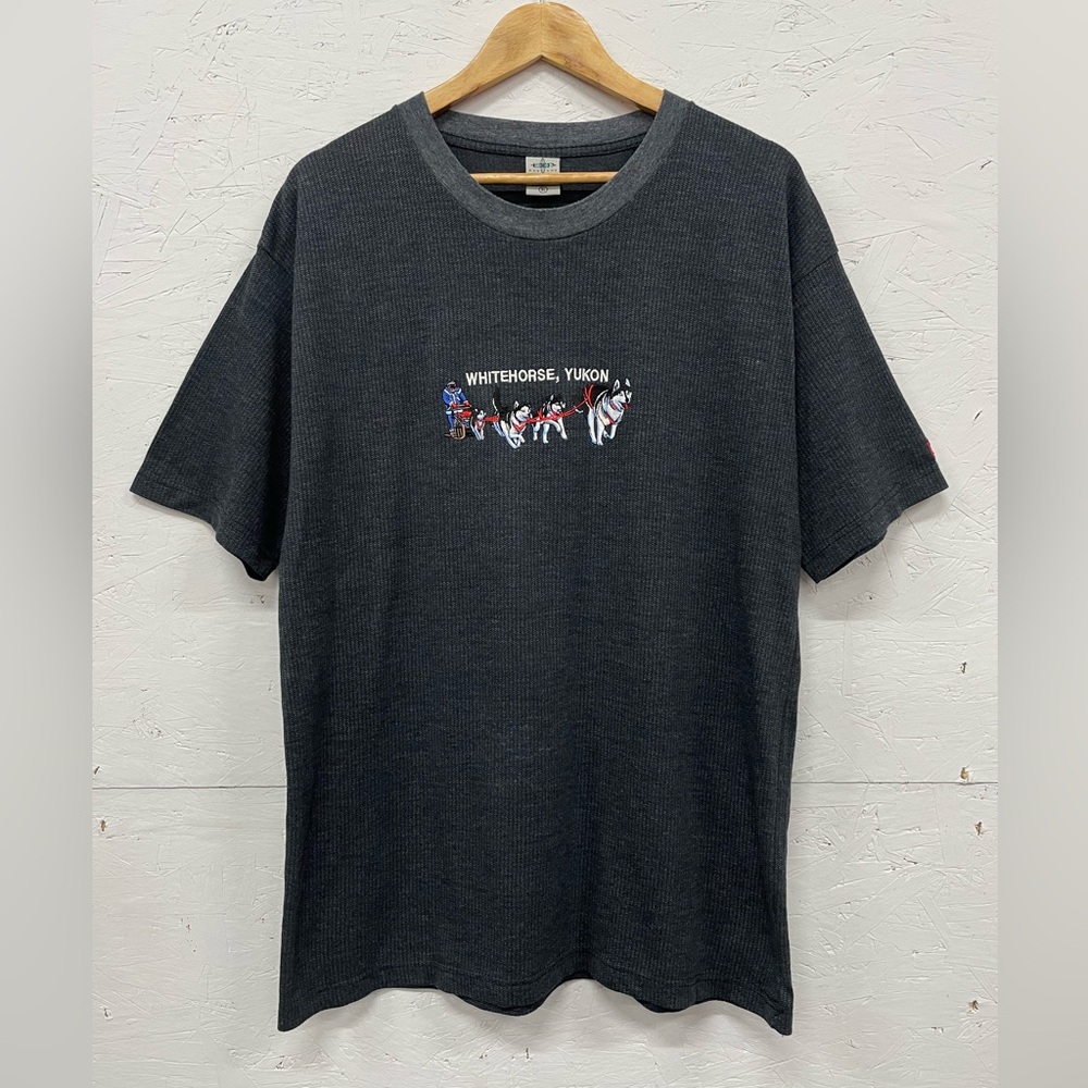 Vintage Whitehorse, Yukon Embroidered Dog Sledding Tee, Size XL